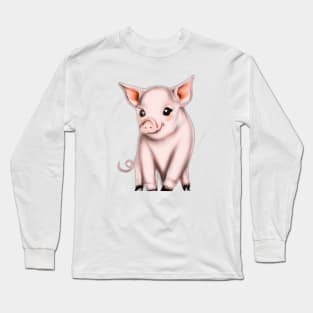 Cute Pig Drawing Long Sleeve T-Shirt